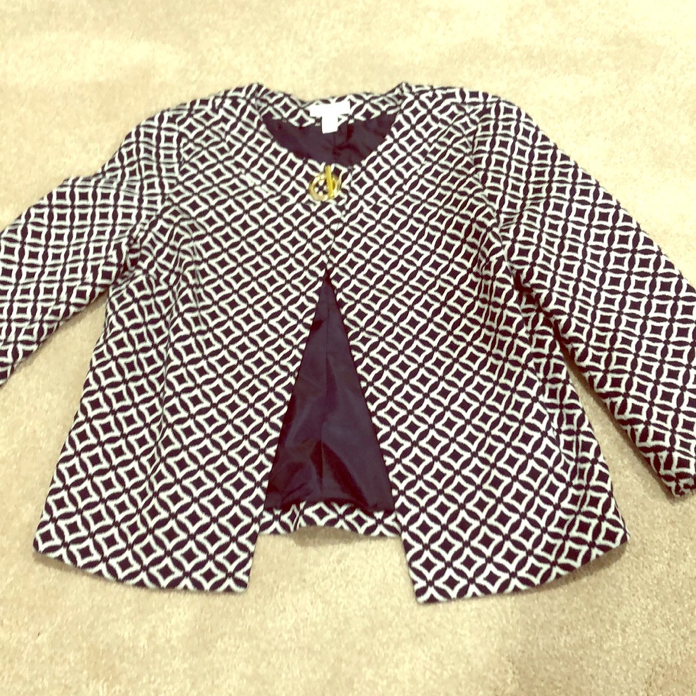 Charter Club navy blue and white blazer